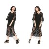 TE9027AYY Europe fashion loose hollow out lace two pieces dress