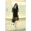 TE9027AYY Europe fashion loose hollow out lace two pieces dress