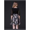 TE9100LLYG Debutant temperament elegant print splicing A-line dress