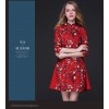 TE9103LLYG Europe fashion print half sleeve A-line dress