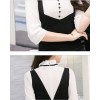 TE9270WMSS New style stand collar hollow out sexy slim splicing fake two piece dress