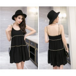 TE9272WMSS Summer new fashion chains halter a line bouffant dress