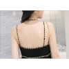 TE9272WMSS Summer new fashion chains halter a line bouffant dress