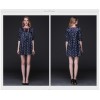 TE9645LLYG Europe fashion temperament crown print large size dress