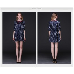 TE9645LLYG Europe fashion temperament crown print large size dress