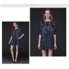 TE9645LLYG Europe fashion temperament crown print large size dress