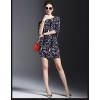 TE9646LLYG Temperament letters print half sleeve slim silk dress