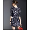 TE9646LLYG Temperament letters print half sleeve slim silk dress