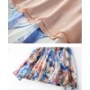 TE9647LLYG Summer new style round neck split vintage print slim silk dress