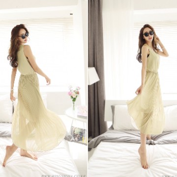 TE9788WJYS Korean style drape slim long dress