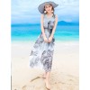 TE9849MSJ Bohemia vintage Chinese ink painting chiffon two pieces maxi dress