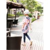 TE9862AYY Korean fashion union jack print loose t-shirt