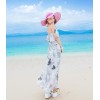 TE9864MSJ Bohemia sleeveless flouncing slim beach maxi dress