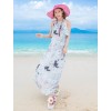 TE9864MSJ Bohemia sleeveless flouncing slim beach maxi dress