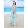 TE9866MSJ Bohemia beach chiffon print maxi dress with belt