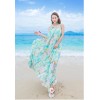 TE9866MSJ Bohemia beach chiffon print maxi dress with belt