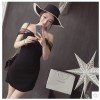 TE9895YBF Thailand trendy brand mesh flat shoulder slim dress