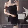 TE9895YBF Thailand trendy brand mesh flat shoulder slim dress