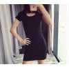 TE9904YBF Sexy rib cotton slim backing dress