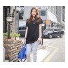 TE9905WJYS Summer new style preppy style lace splicing shirt