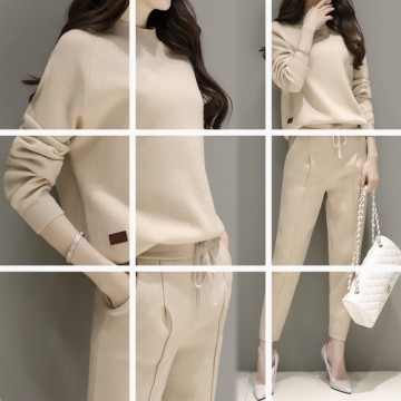 8845 Korean fashion knitted sweater with pants