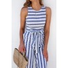 5260 hot sale high fashion sleeveless stripes jumpsuit