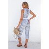 5260 hot sale high fashion sleeveless stripes jumpsuit
