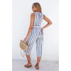 5260 hot sale high fashion sleeveless stripes jumpsuit