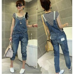 TE8007MNH Good-looking Thin Denim suspender trousers