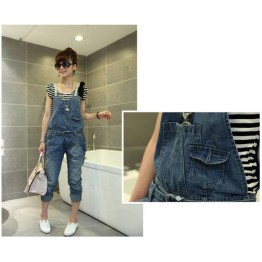 TE8007MNH Good-looking Thin Denim suspender trousers