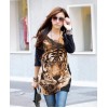 TE5799HJFS Tiger Head Printing Loose Large Size T-shirt