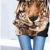 TE5799HJFS Tiger Head Printing Loose Large Size T-shirt