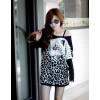 TE5940HJFS Leopard Printing Loose Large Size T-shirt