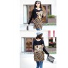 TE5940HJFS Leopard Printing Loose Large Size T-shirt