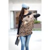 TE5940HJFS Leopard Printing Loose Large Size T-shirt