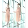 TE68056YWQS Korean Fashion Vest Chiffon Maxi Dress