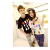 TE9208QQ Korean Fashion Trendy Causal Couple T-shirt