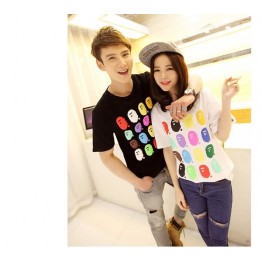 TE9208QQ Korean Fashion Trendy Causal Couple T-shirt