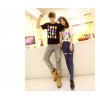TE9208QQ Korean Fashion Trendy Causal Couple T-shirt