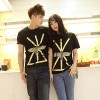 TE9209QQ Korean Fashion Gilding Eagle Printing Causal Couple T-shirt for girl