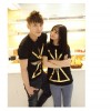 TE9209QQ Korean Fashion Gilding Eagle Printing Causal Couple T-shirt for girl