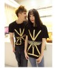 TE9209QQ Korean Fashion Gilding Eagle Printing Causal Couple T-shirt for boy