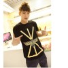 TE9209QQ Korean Fashion Gilding Eagle Printing Causal Couple T-shirt for boy