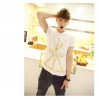 TE9209QQ Korean Fashion Gilding Eagle Printing Causal Couple T-shirt for boy