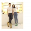 TE9209QQ Korean Fashion Gilding Eagle Printing Causal Couple T-shirt for girl