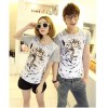 TE5012ASY Japanese Fashion Tiger Head Printing Couple T-shirt (for girl)