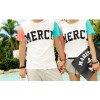 TE9189QQ Contract Color Letters Printing Couple T-shirt and Shorts Set for Boy