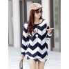 TE86009JYS Autumn loose water ripple stripes long T-shirt