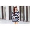 TE86009JYS Autumn loose water ripple stripes long T-shirt