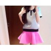 TE9517YBF Hot Sake Geometry Pattern Candy Color Skirt Suit